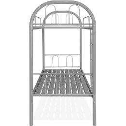 Litera Metálica Reforzada con Barandilla y Escalera - Estructura Tubular - Acero aleado - Color Gris - 90x190 Cm