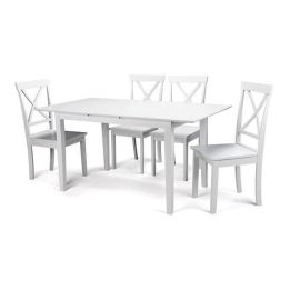Pack de 2 Sillas de Madera Lacada en Blanco Mate, Diseño Moderno y Elegante, Medidas 42,5x53,94 cm