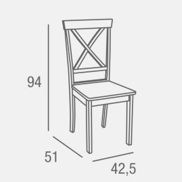 Pack de 2 Sillas de Madera Lacada en Blanco Mate, Diseño Moderno y Elegante, Medidas 42,5x53,94 cm
